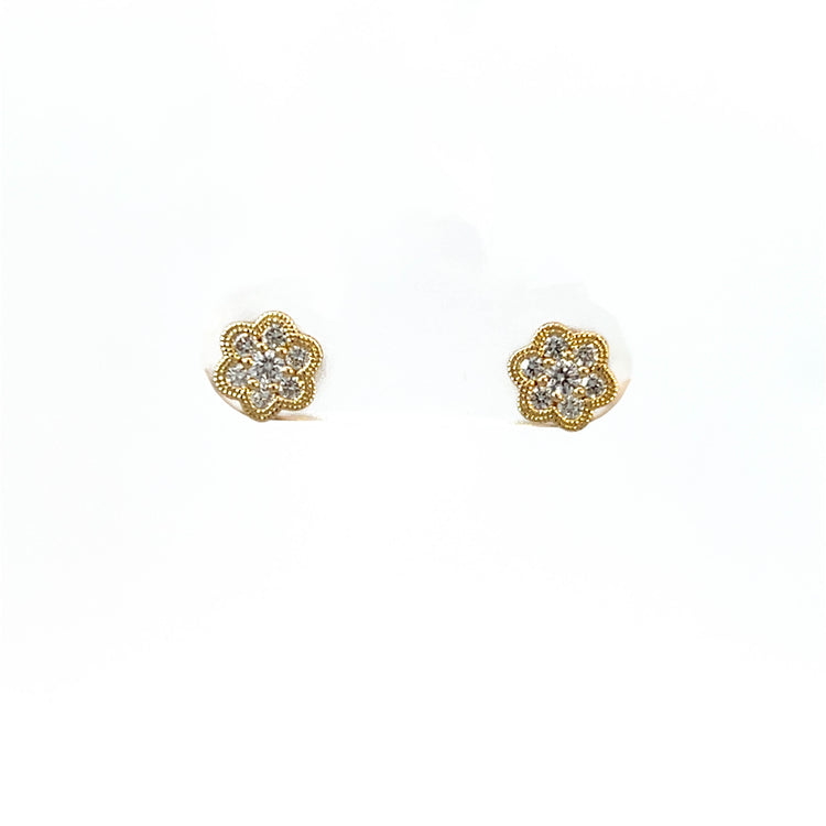 14K Diamond Stud Earrings