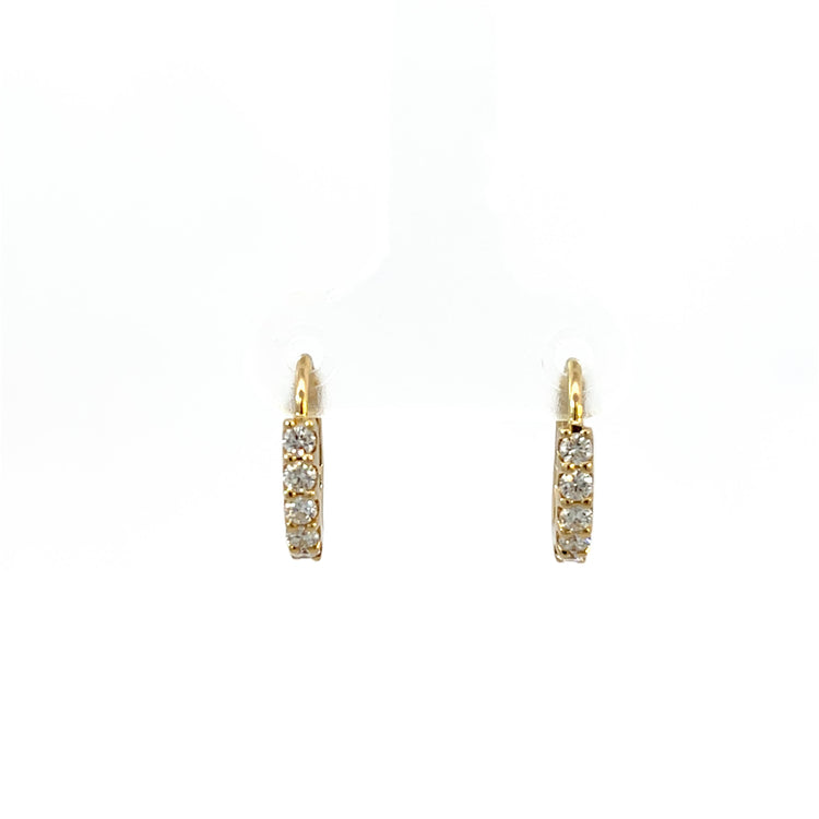14K Gold Diamond Hoop Earrings