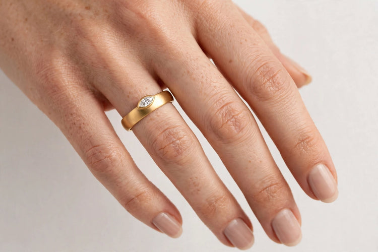 14K Marquise Lab Diamond Band