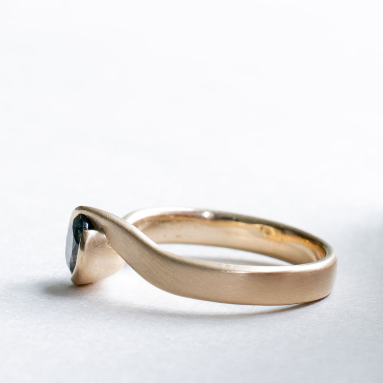 14K Teal Sapphire Ring