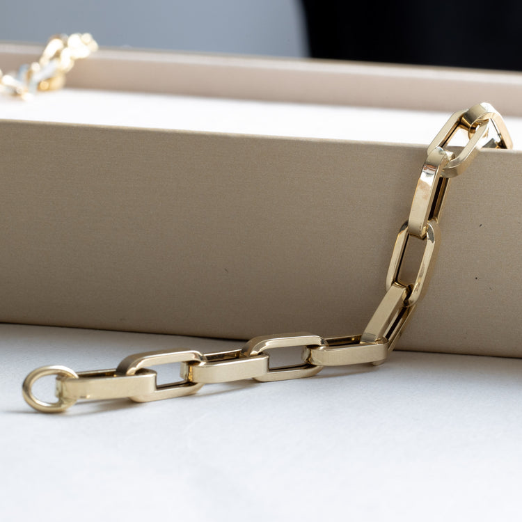 14k Gold Paperclip Chunky Bracelet