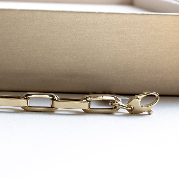 14k Gold Paperclip Chunky Bracelet