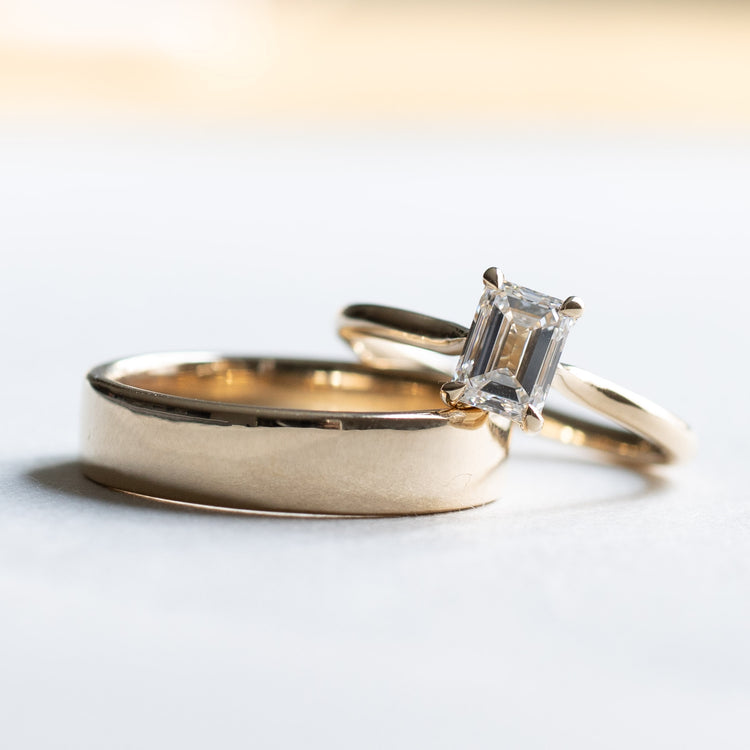 14k Emerald Cut Lab Grown Diamond Ring