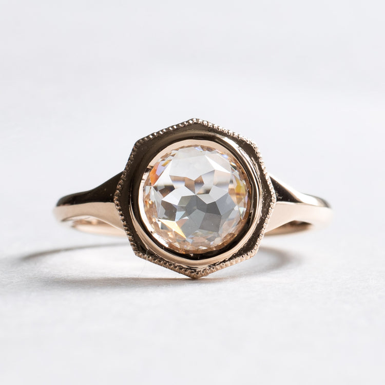 18K Rose Cut Diamond Ring