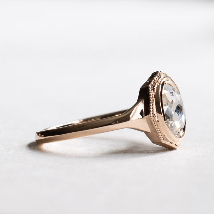 18K Rose Cut Diamond Ring