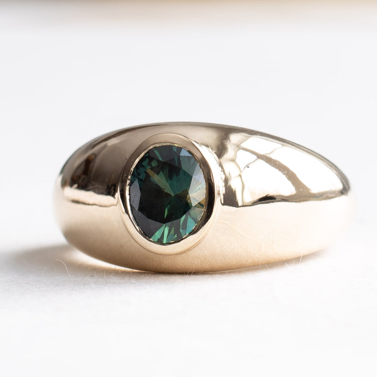 14k Parti Sapphire Dome Ring