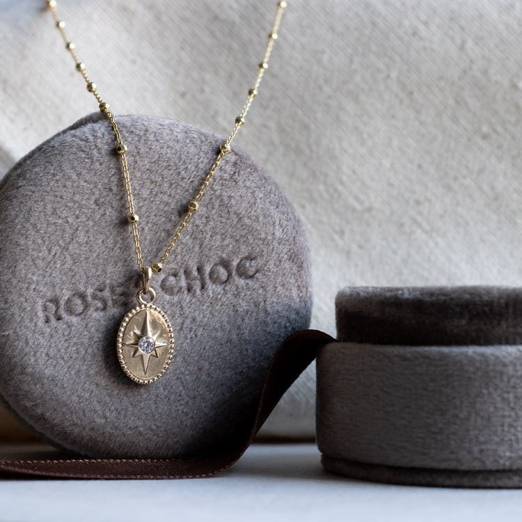 14k Starburst Diamond Necklace