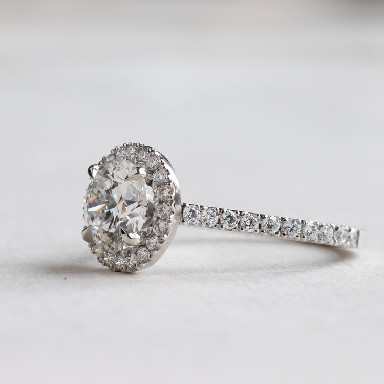 1.5 Carat Lab Diamond Halo Engagement Ring