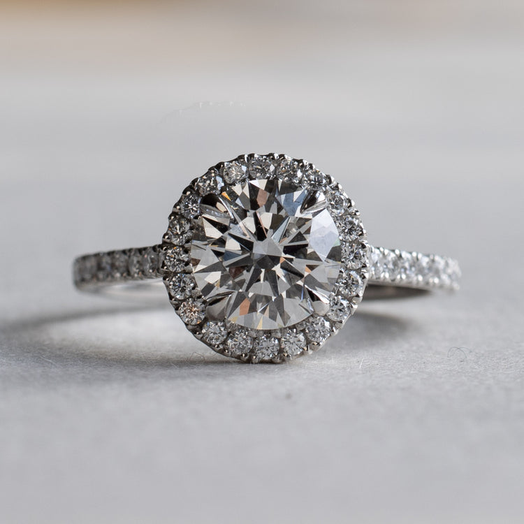1.5 Carat Lab Diamond Halo Engagement Ring