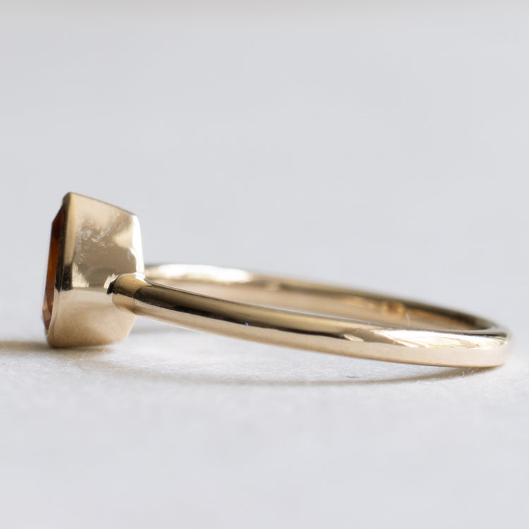 14K Citrine Pear Ring