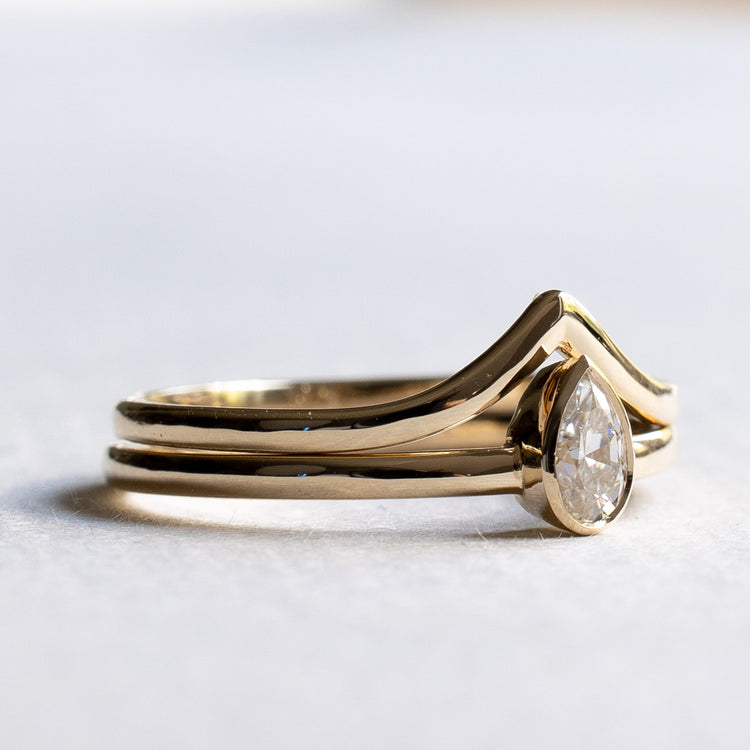 14K Teardrop Moissanite Ring