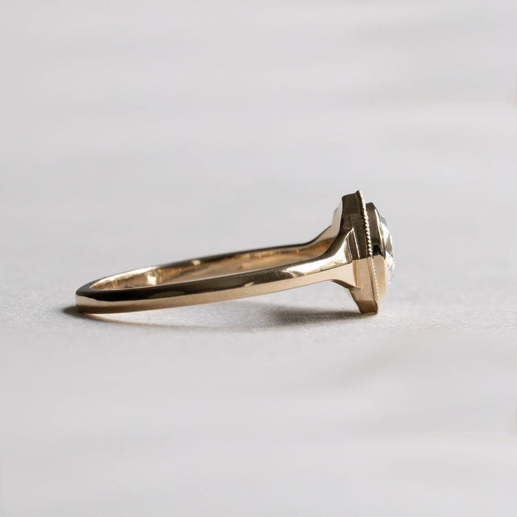 14K Gold Rose Cut Ring