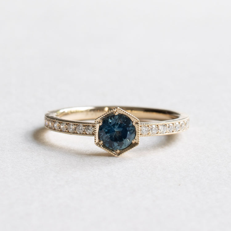 14K Sapphire Diamond Ring