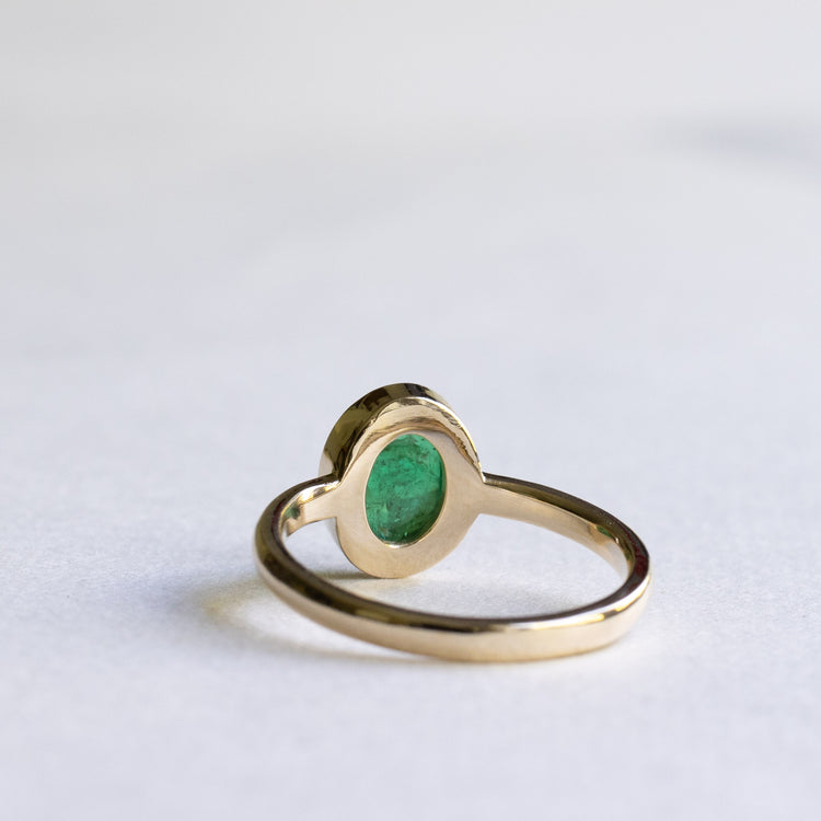 14K Oval 2.65 Carat Emerald Ring