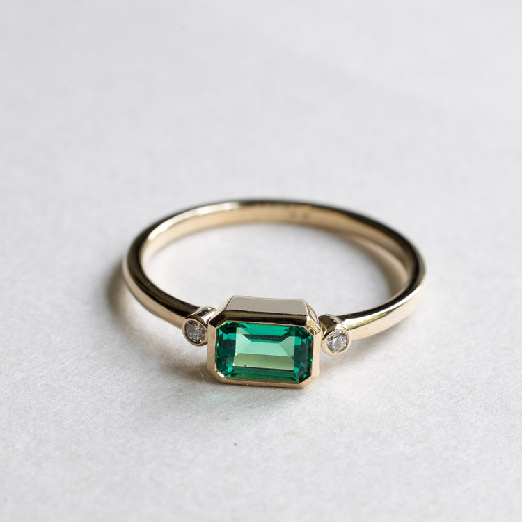 14K Gold 0.55CT Emerald Ring