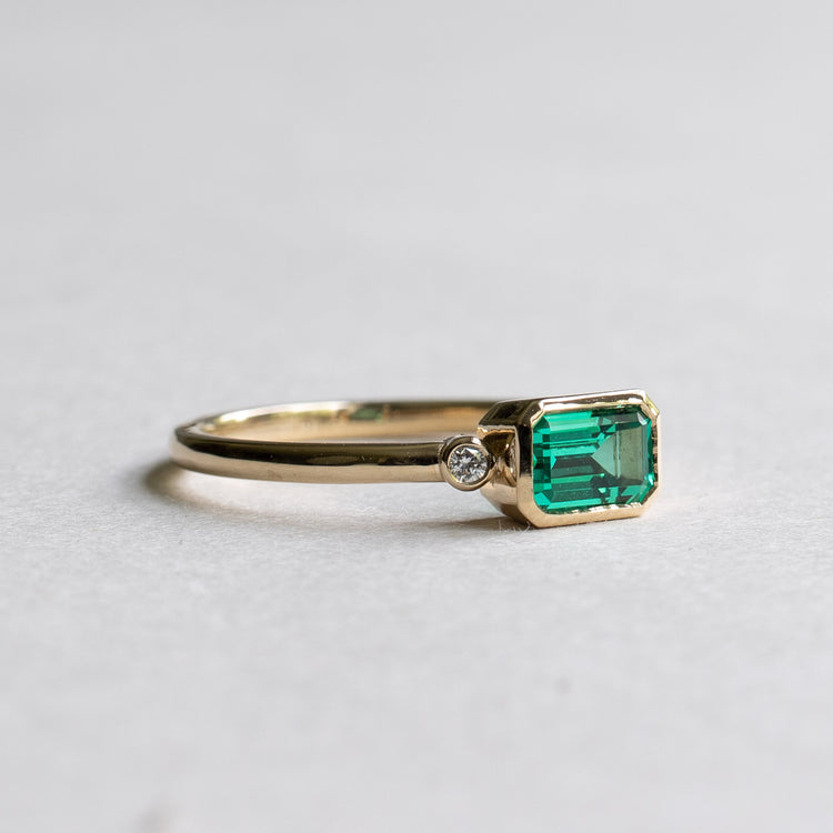 14K Gold 0.55CT Emerald Ring