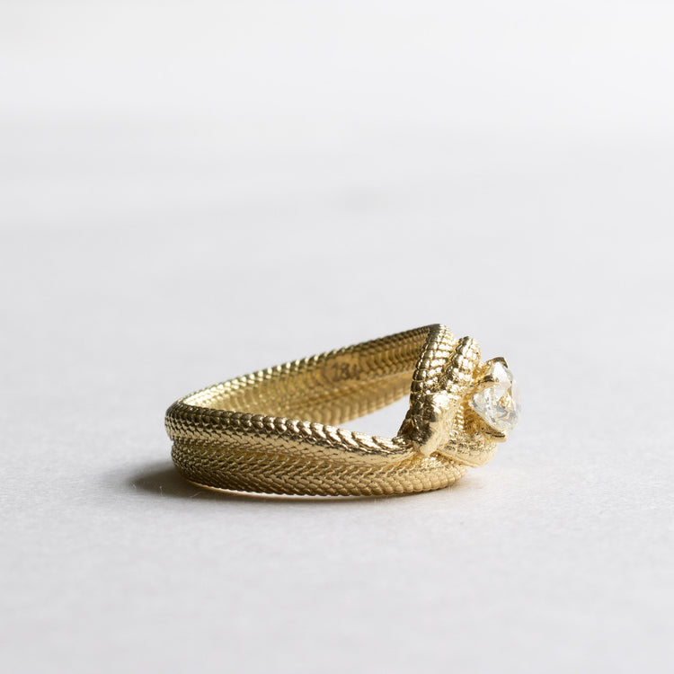 18K Double Serpent GIA 0.5 CT Diamond Ring