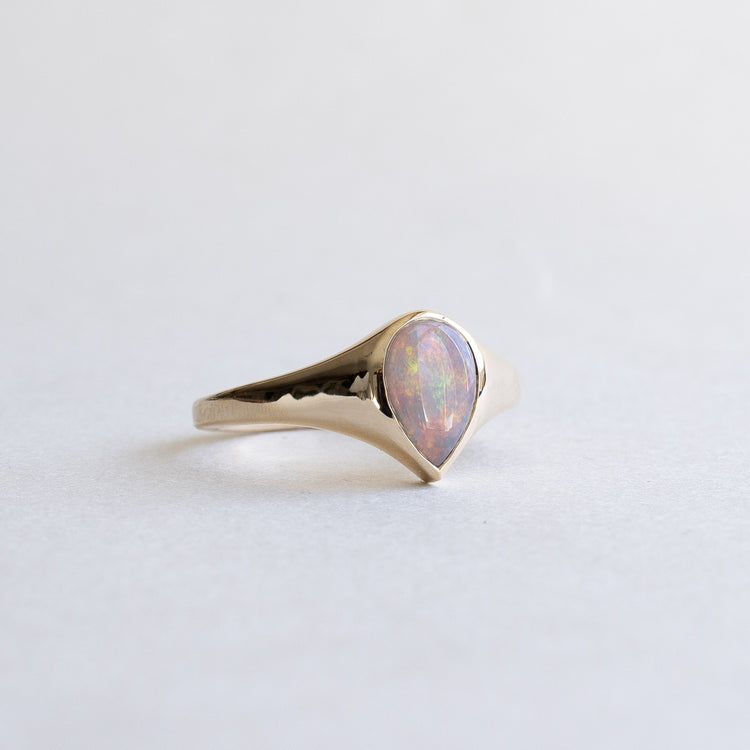 0.60 Carat Pear Opal Ring
