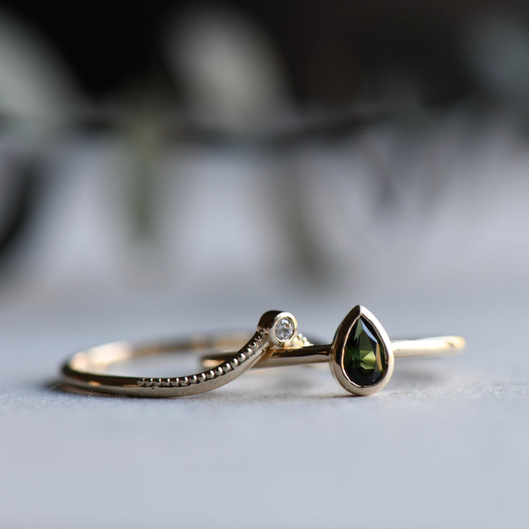 14K Tourmaline Ring Set