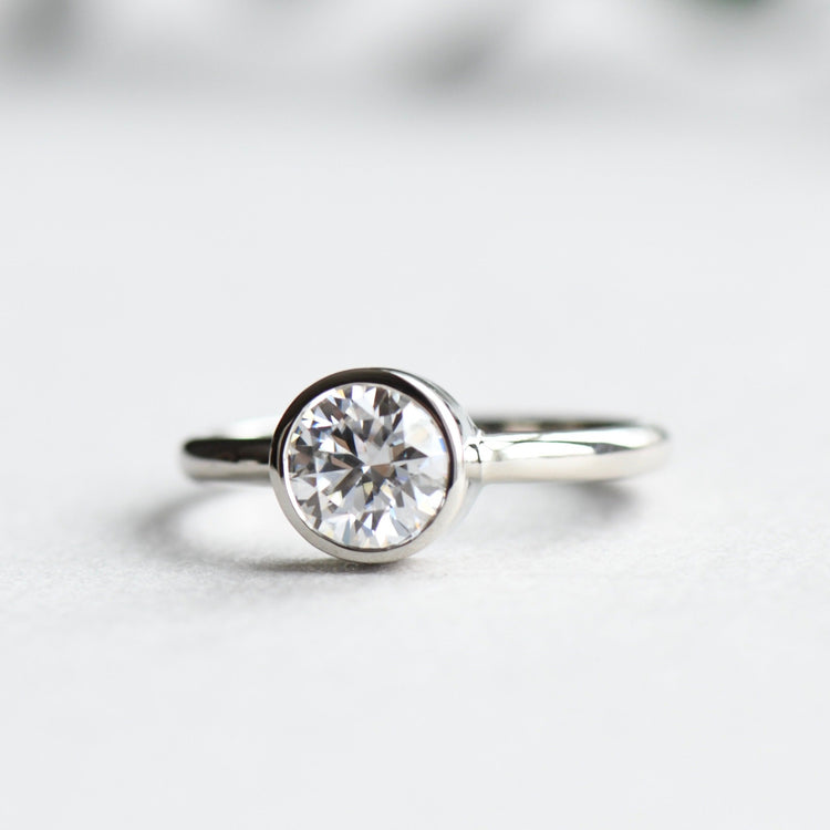 14k Round Moissanite Ring