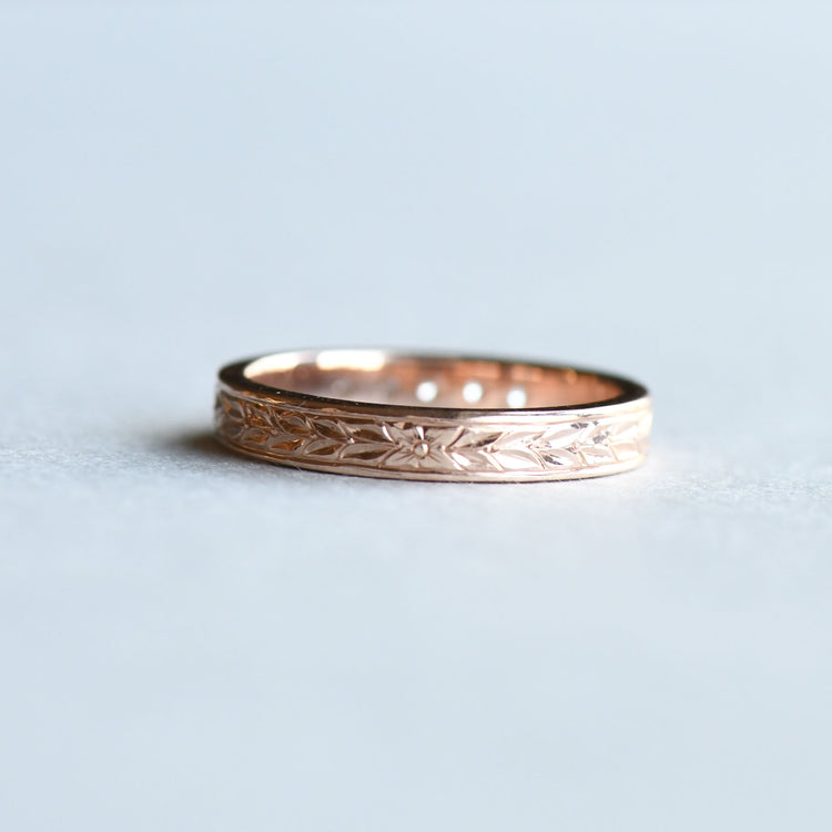 14K Rose Gold Diamond Band