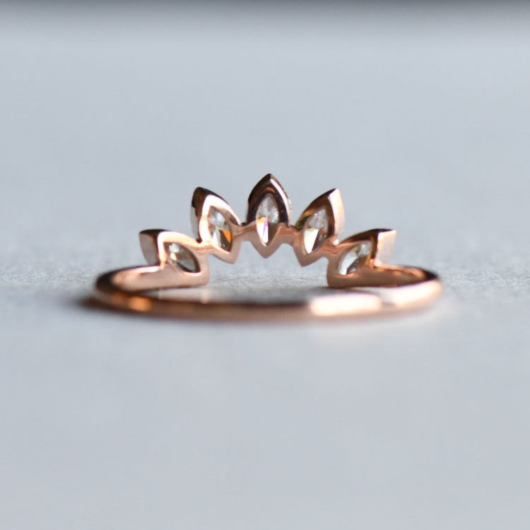 14k Rose Gold Tiara Marquise Ring