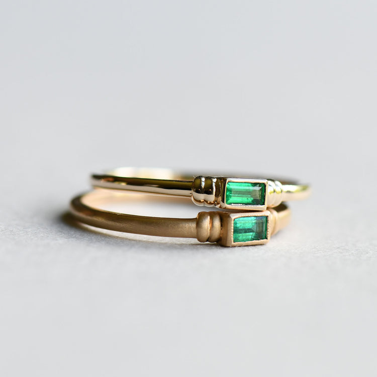 14k Emerald Baguette Ring