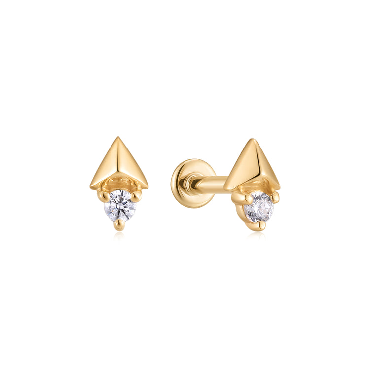 14K Diamond Spears Studs