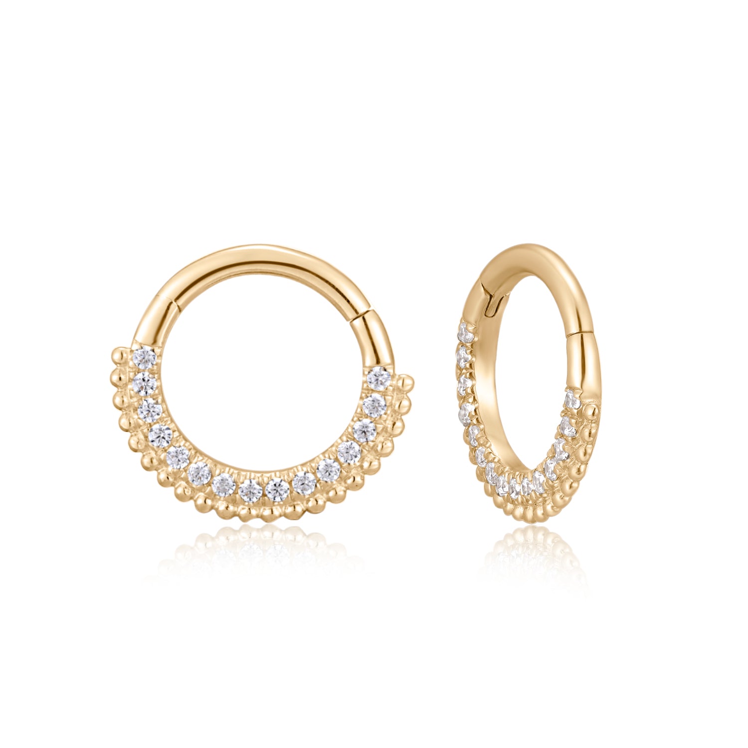 14K Diamond Conch Piercing – Rose Choc