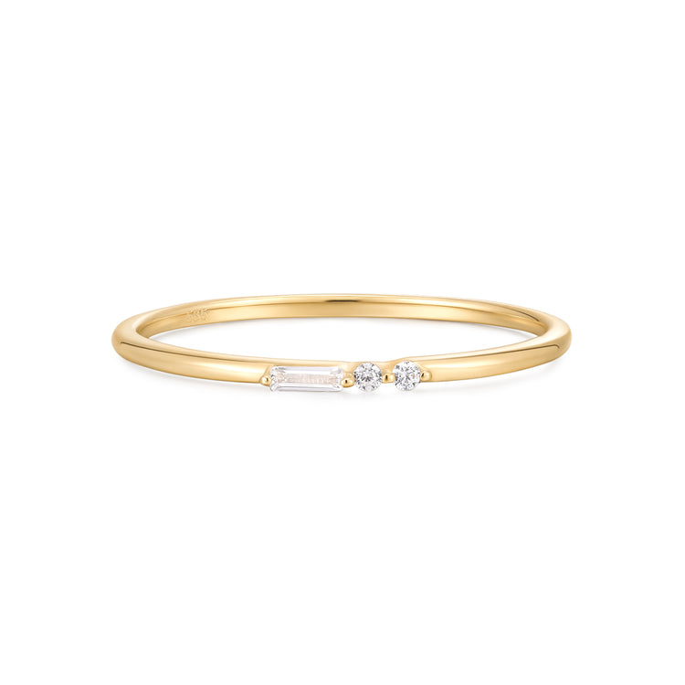 14K Straight Baguette Ring