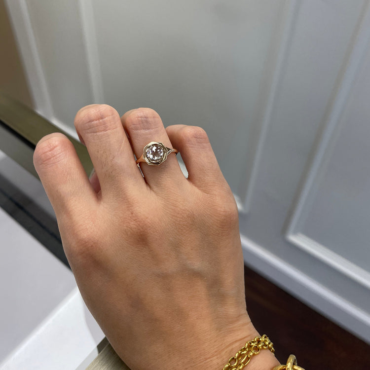 18K Rose Cut Diamond Ring