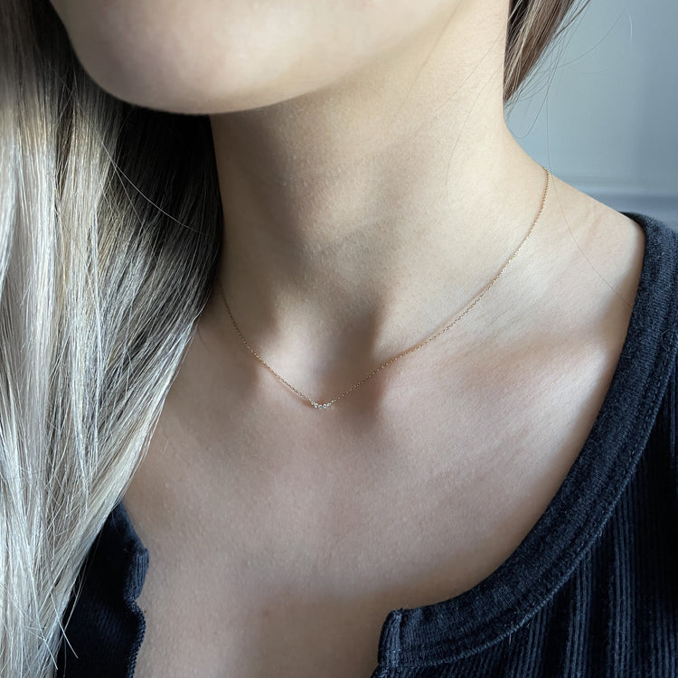 14k Graduated Diamond Necklace