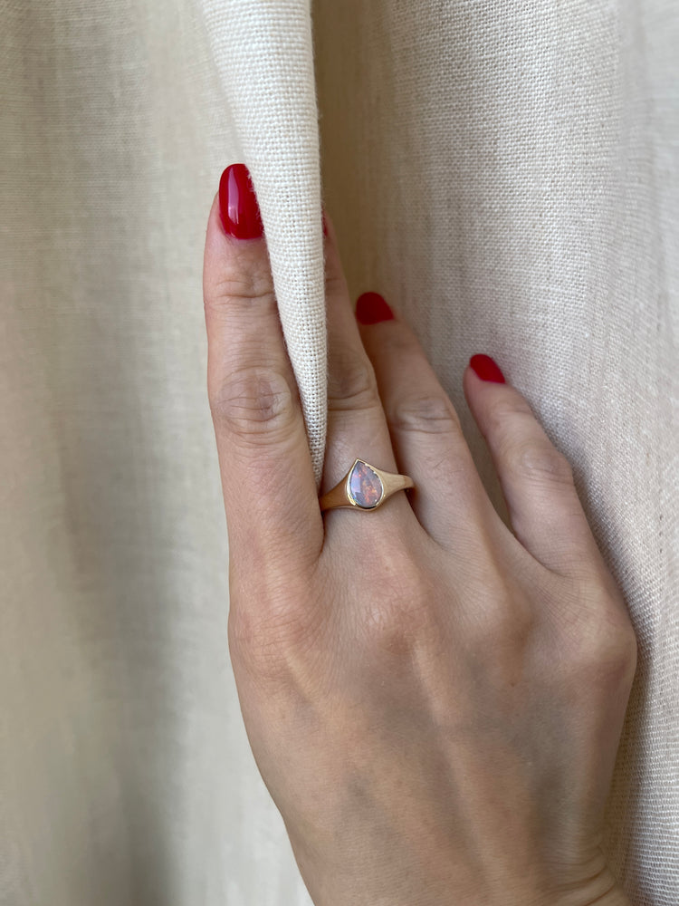 0.60 Carat Pear Opal Ring