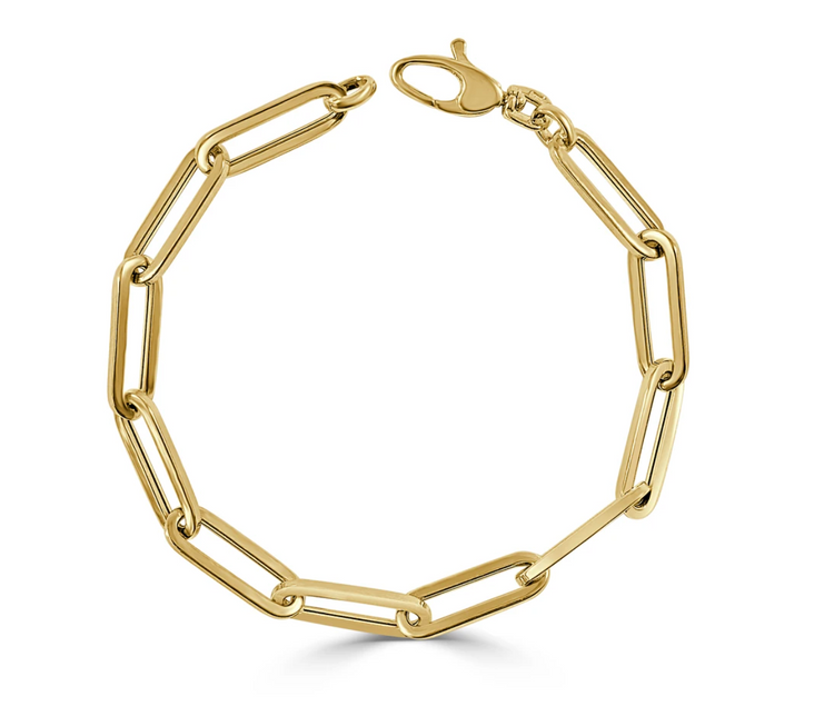 14k Gold Paperclip Link Bracelet