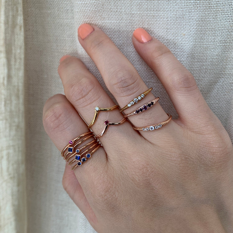 14K Five Stones Ring