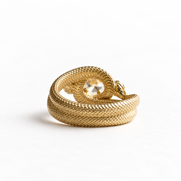 18K Double Serpent GIA 0.5 CT Diamond Ring