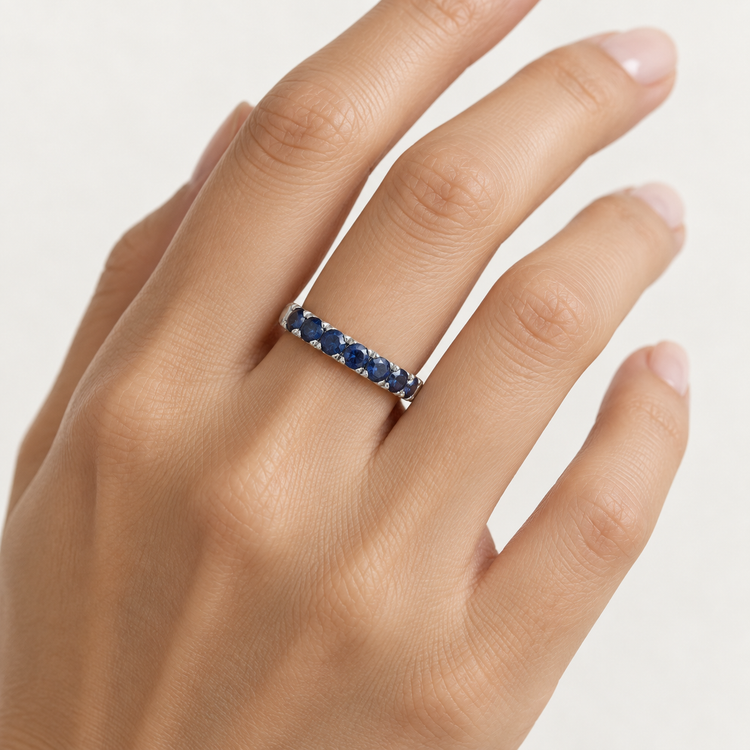 1.95 TCW Sapphire Platinum Band