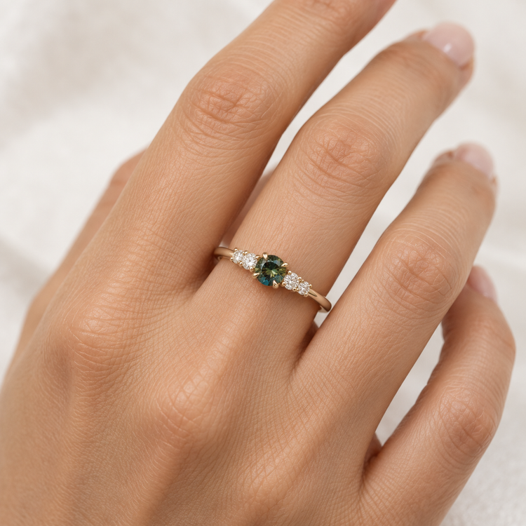 14K Sapphire Diamond Ring
