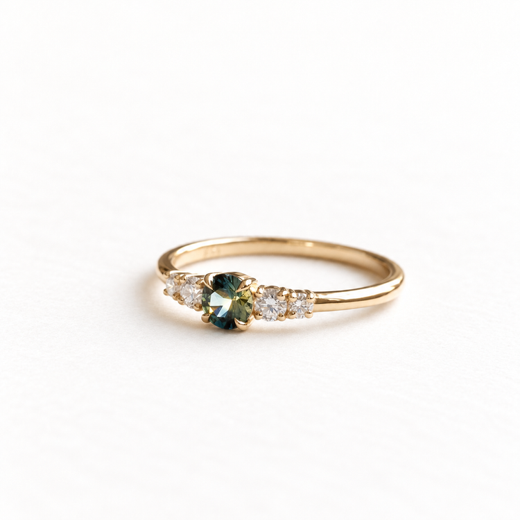 14K Sapphire Diamond Ring
