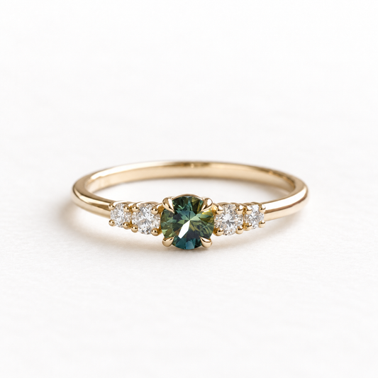 14K Sapphire Diamond Ring