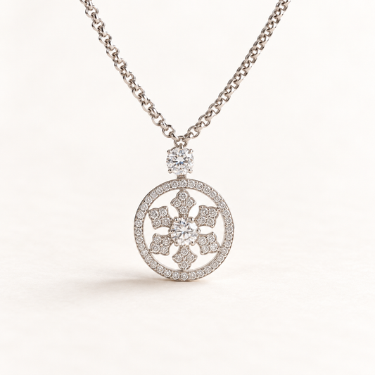 14k Snowflake Diamond Necklace