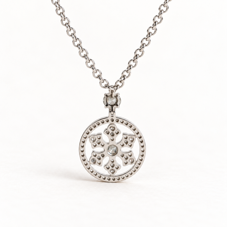 14k Snowflake Diamond Necklace