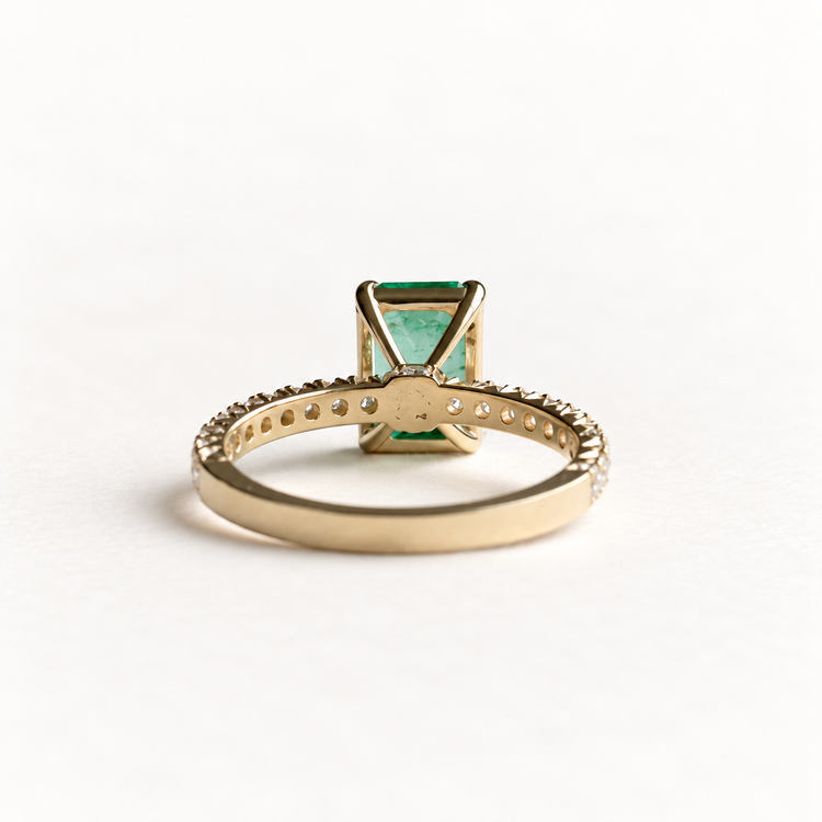 14K 1.98 CT Emerald Diamond Ring