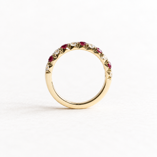 18k Diamond Ruby Anniversary Band
