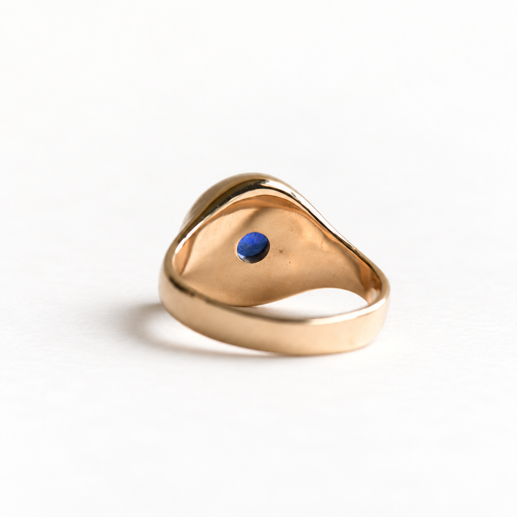 18K Sapphire Diamond Halo Ring