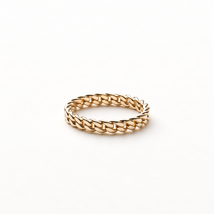 14K 3mm Link Stacker Band