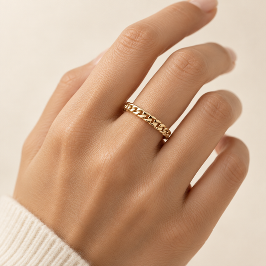 14K 3mm Link Stacker Band