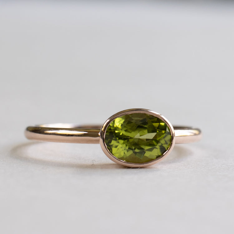 14K Rose Gold Peridot Ring