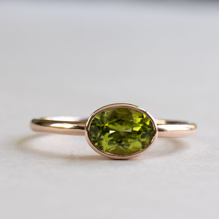 14K Rose Gold Peridot Ring