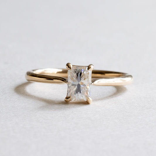 14k Moissanite Emerald Cut Ring Size 7